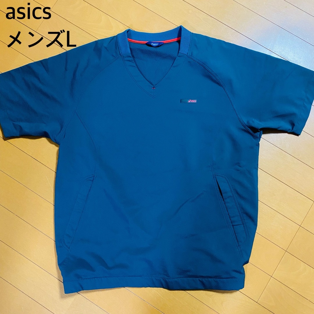 asics(アシックス)のasics Vネック 半袖トレーニングウェア メンズL スポーツ/アウトドアのゴルフ(ウエア)の商品写真