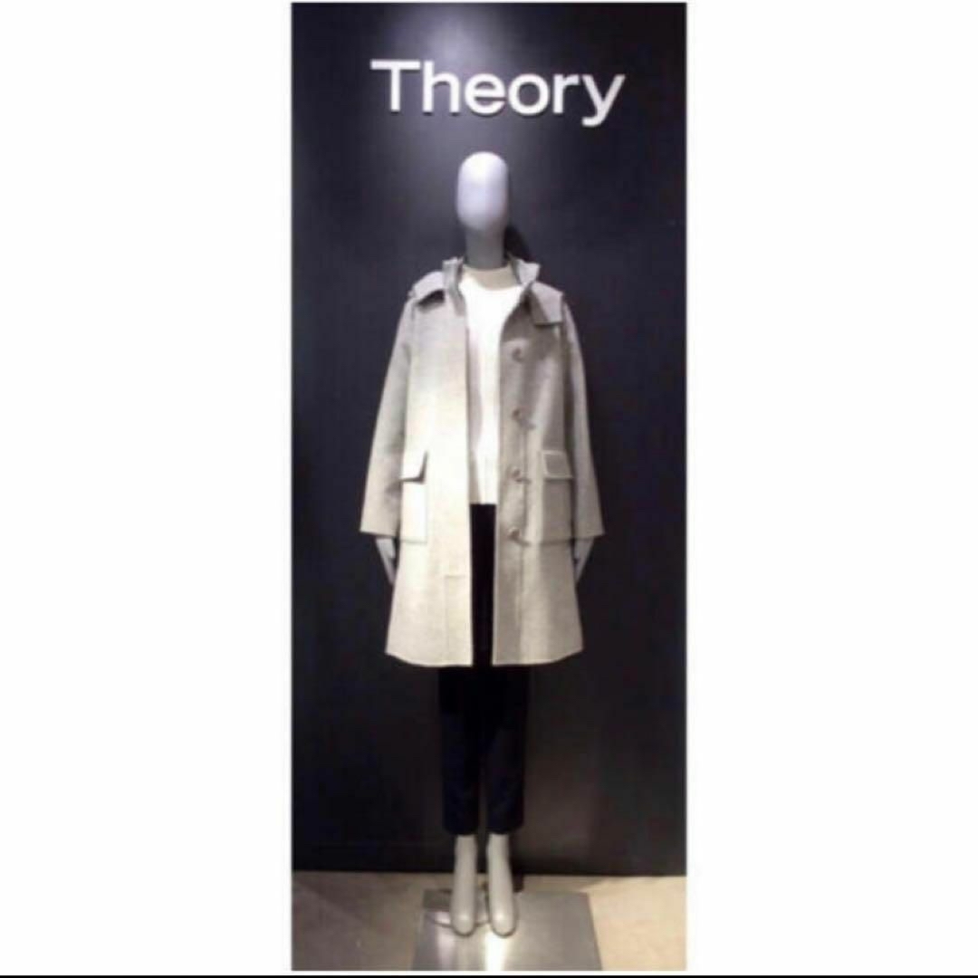 Theory  カシミヤ混ダッフルコート　ダブルフェイス仕立て　軽量　グレー