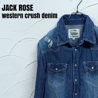 ジャックローズ(JACKROSE)のJACK ROSE/ジャックローズ ダメージ加工 ウエスタン デニム シャツ(シャツ)