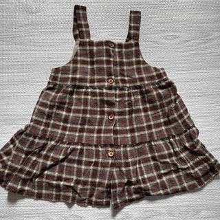 ザラキッズ(ZARA KIDS)の【専用】ZARA ワンピース　ブラウン　チェック　18-24m   92㎝(ワンピース)