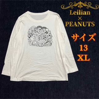 レリアン(leilian)のLeilian レリアン × PEANUTS 刺繍 ロンT XL(Tシャツ(長袖/七分))