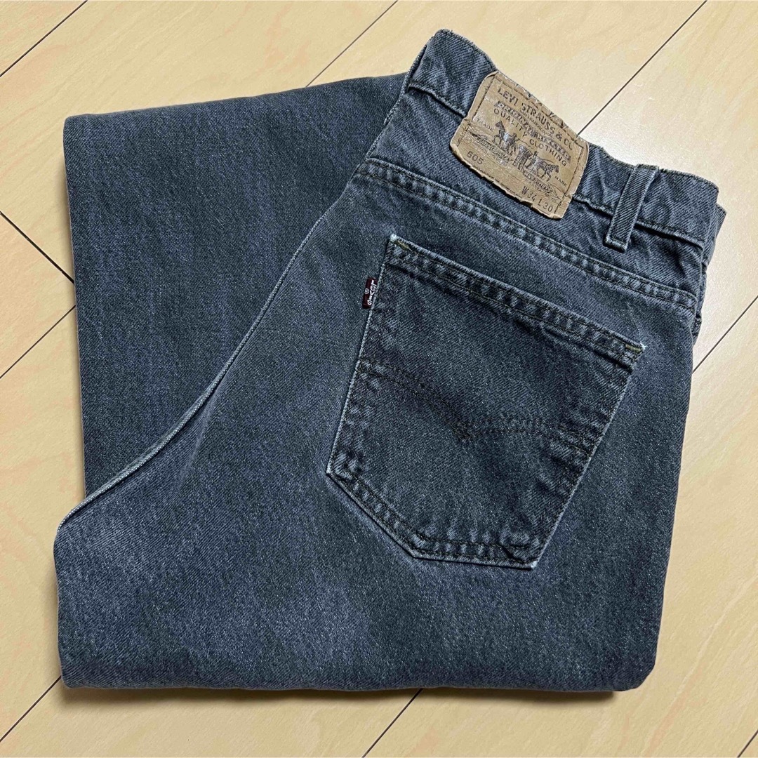 Levi's - 90s USA製 極上先染 Levis505 先染めブラックデニムW34×L30の