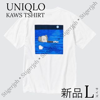 ユニクロ(UNIQLO)のユニクロ　カウズ Tシャツ　半袖　ブルー　Lサイズ(Tシャツ/カットソー(半袖/袖なし))