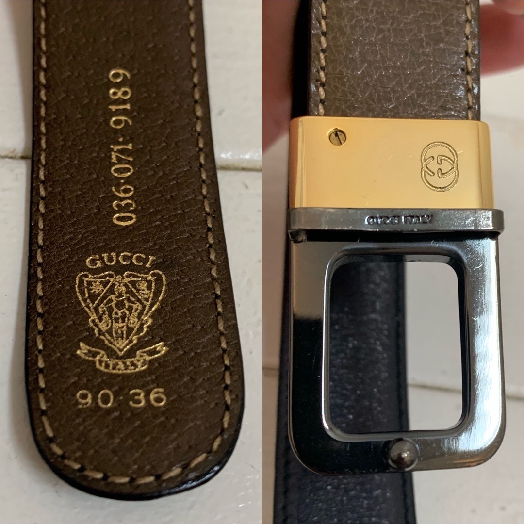 Gucci(グッチ)のOLD GUCCI オールドグッチ 80s イタリア製 リバーシブルベルト 90 メンズのファッション小物(ベルト)の商品写真