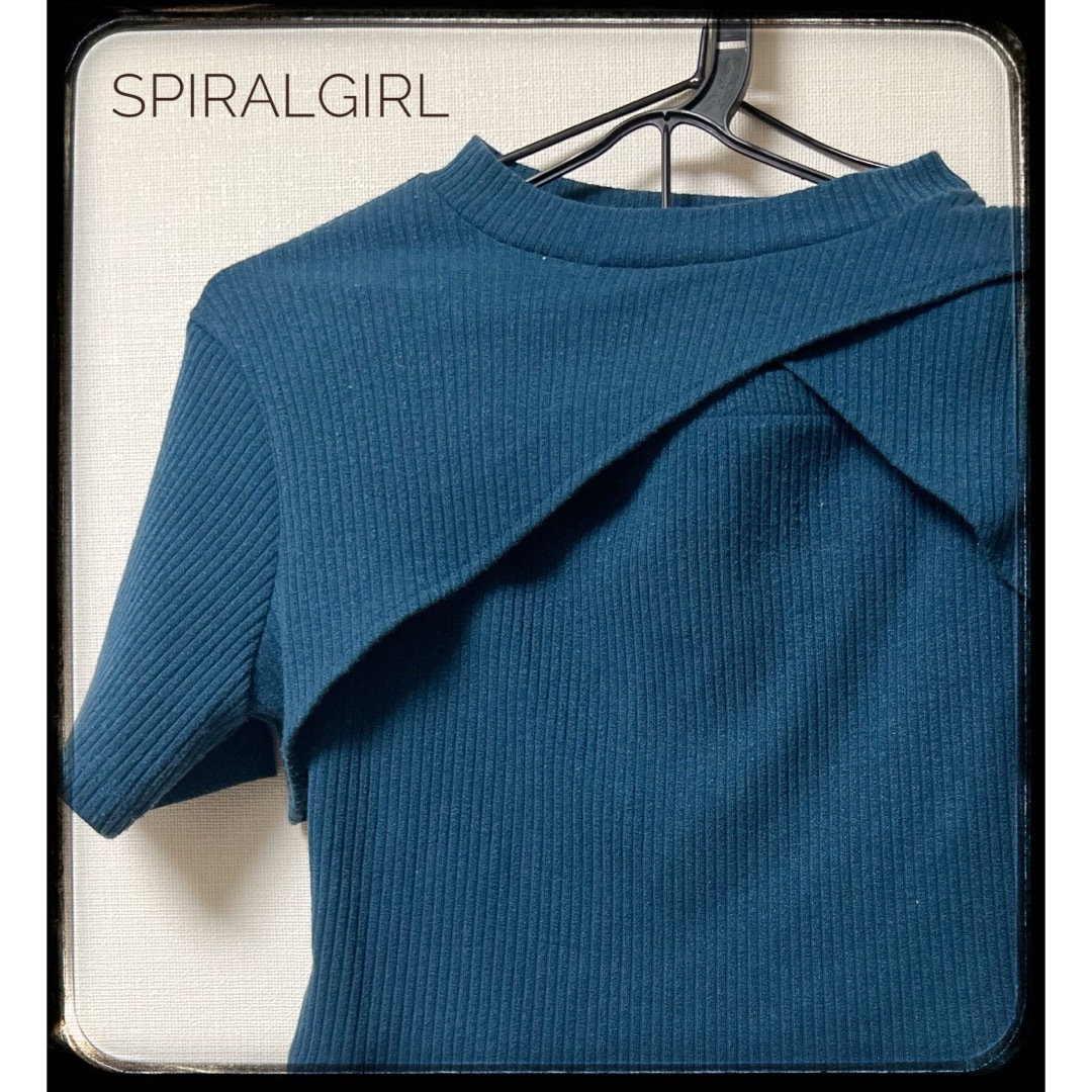 SPIRAL GIRL(スパイラルガール)の【SPIRALGIRL】バストオープンニットトップス レディースのトップス(カットソー(半袖/袖なし))の商品写真