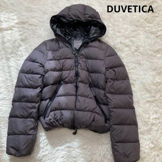 DUVETICA デュベティカ アウター ジャケット グレー 40(M) ショート ダウン フーディー フード フルジップ FIMBRETHIL ウール ナイロン おしゃれ シンプル 着回し カジュアル 大人女子 羽織 【レディース】