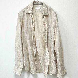 ユニクロ(UNIQLO)のUNIQLO ユニクロ プレミアムリネンシャツ（長袖）メンズMサイズ(シャツ)