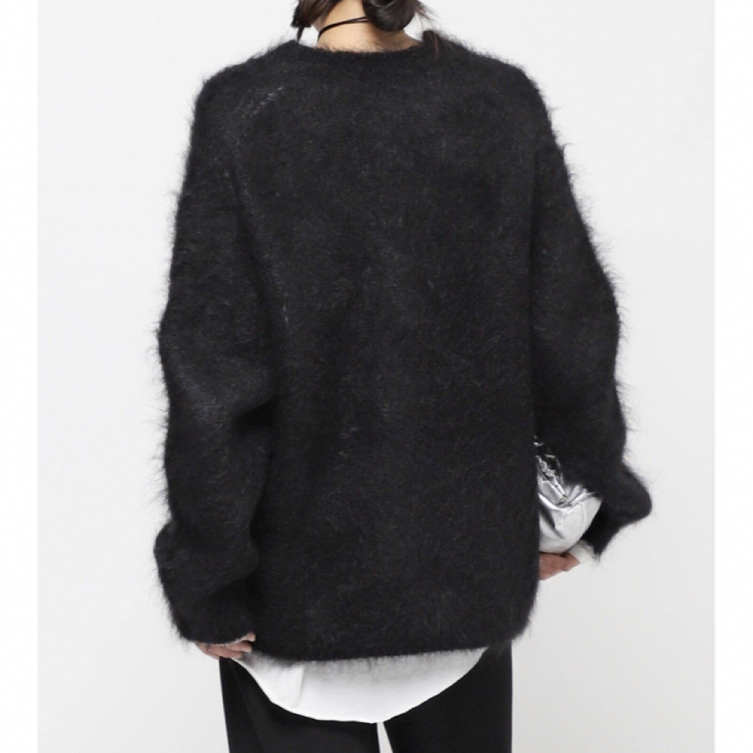 AP STUDIO(エーピーストゥディオ)のAP STUDIO MOHAIR×WOOL V NECK CARDIGAN 黒 レディースのトップス(カーディガン)の商品写真