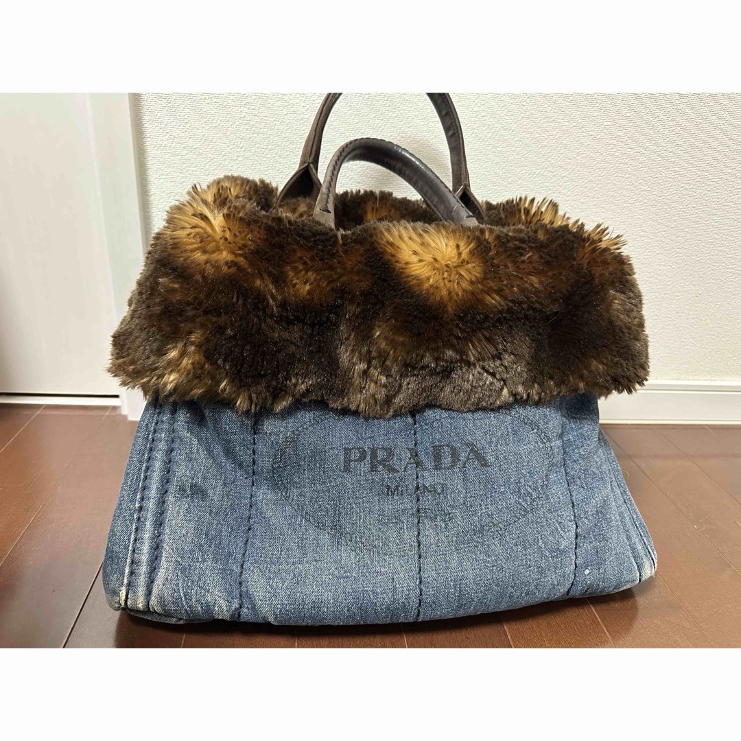 PRADA カナパ　ファー　バッグ | フリマアプリ ラクマ