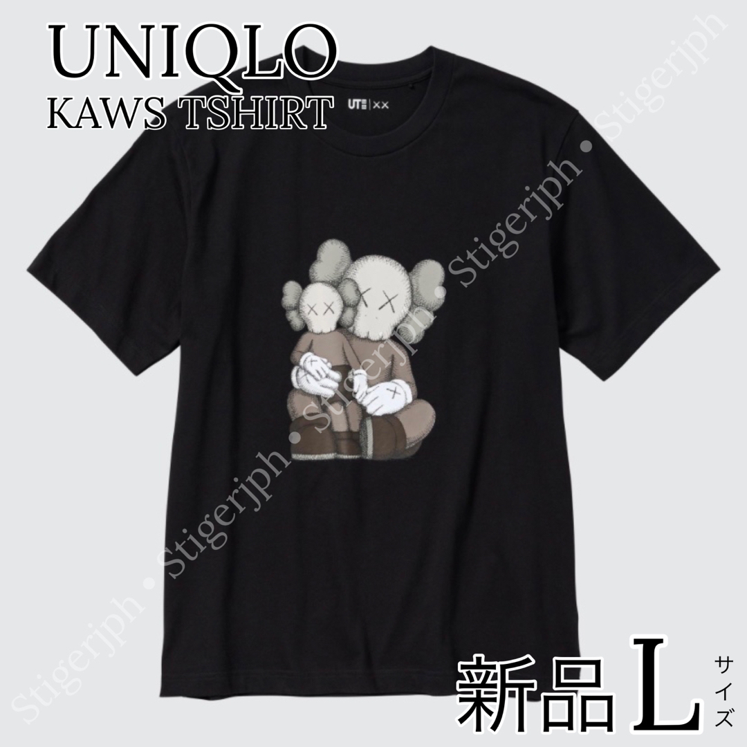 UNIQLO(ユニクロ)のユニクロ　カウズ Tシャツ 半袖 ブラック Lサイズ メンズのトップス(Tシャツ/カットソー(半袖/袖なし))の商品写真