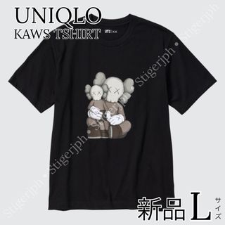 ユニクロ(UNIQLO)のユニクロ　カウズ Tシャツ 半袖 ブラック Lサイズ(Tシャツ/カットソー(半袖/袖なし))