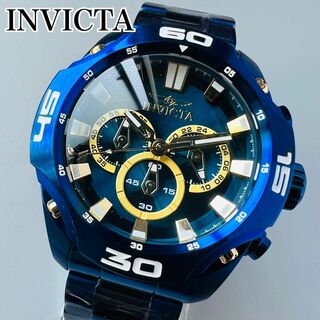 インビクタ(INVICTA)のインビクタ 腕時計 メンズ 重量感 新品 クォーツ ブルー 専用ケース付属ゴツ目(腕時計(アナログ))