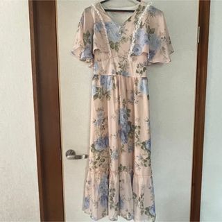 美品☆優しい雰囲気の花柄ワンピース(ロングワンピース/マキシワンピース)