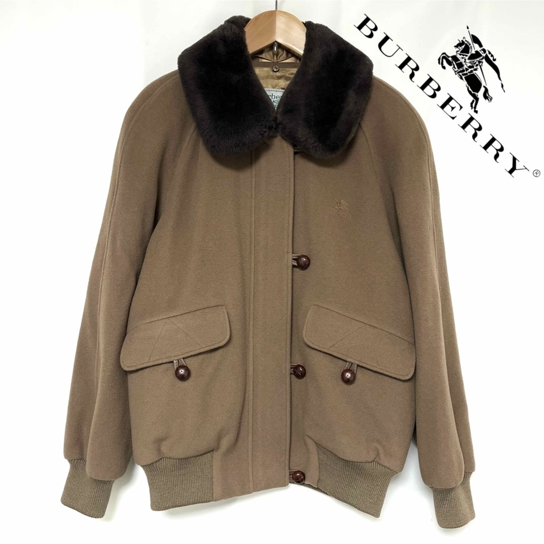 Burberry ムートン襟 ウール ジャケット ショートコート M-