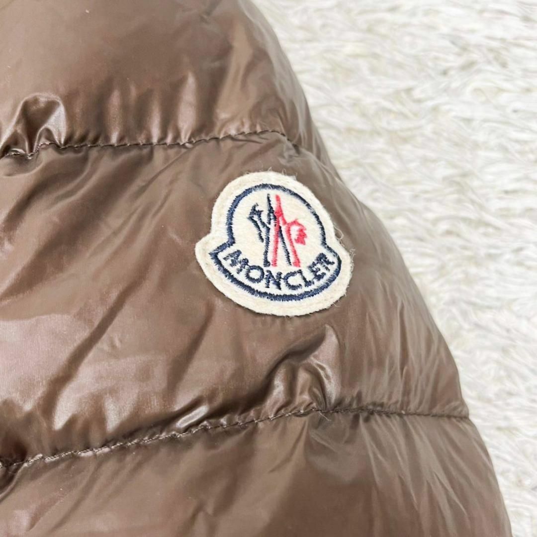 超希少デザイン MONCLER 本革ムートンレザー ボアジャケット ブラウン 0