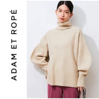 アダムエロぺ(Adam et Rope')のADAM ET ROPE’ フォルムエルボー畦ニットプルオーバー(ニット/セーター)