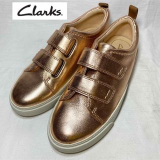 Clarks クラークス　ベルクロスニーカー　ローズゴールド　22.5cm