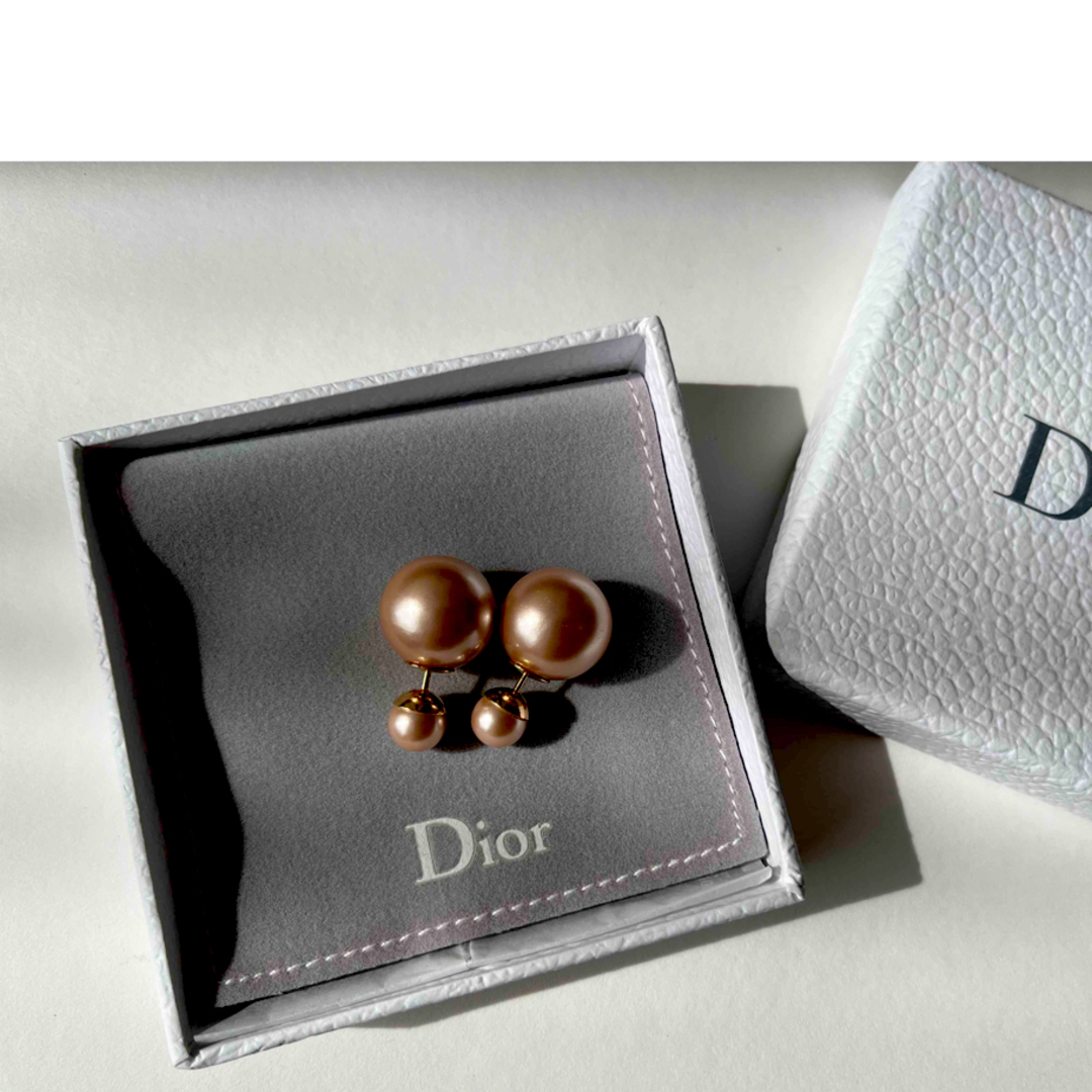 ▷付属品美品　Christian Dior トライバルボールピアス　パール　ゴールド