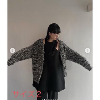 クラネ(CLANE)のCLANE MIX LOOP MOHAIR KNIT CARDIGAN サイズ２(カーディガン)