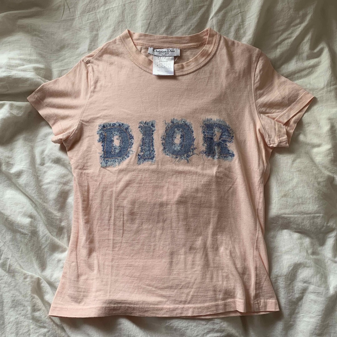 Christian Dior(クリスチャンディオール)の【Christian Dior】ガリアーノ期 ロゴ　デニムプリント　Tシャツ レディースのトップス(Tシャツ(半袖/袖なし))の商品写真