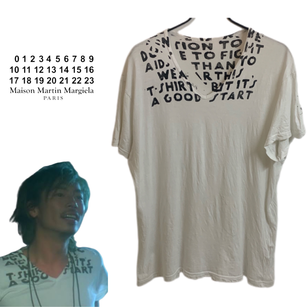 MARTIN MARGIELA 1997SS ITALY製 エイズTシャツ 白黒