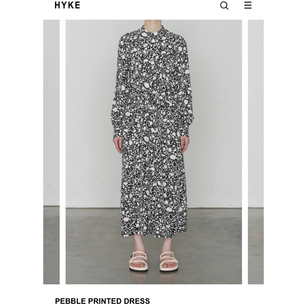 新品未使用　HYKE  PEBBLE PRINTED DRESS