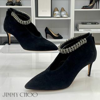 ジミーチュウ(JIMMY CHOO)の5621 ジミーチュウ スエード ビシュー アンクルストラップ ブーティ(ブーティ)