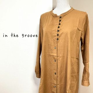 インザグルーヴ(in the groove)のインザグルーヴ　ノーカラーチュニックシャツワンピース【F】ナチュラル系(Tシャツ(長袖/七分))