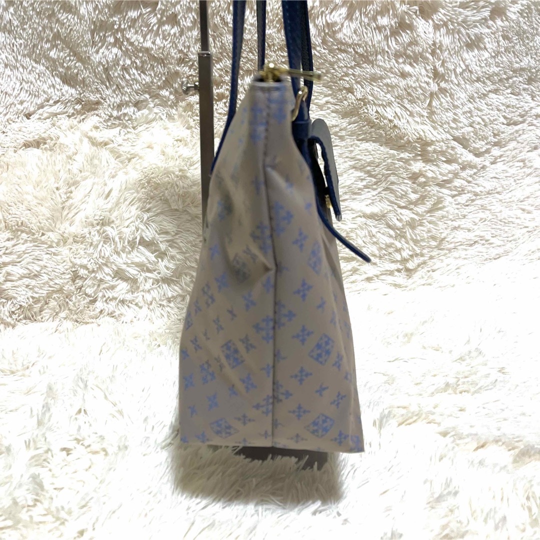 極美品♡ ラシット ベルトハンドルトートバッグ ネイビー レザー ナイロン