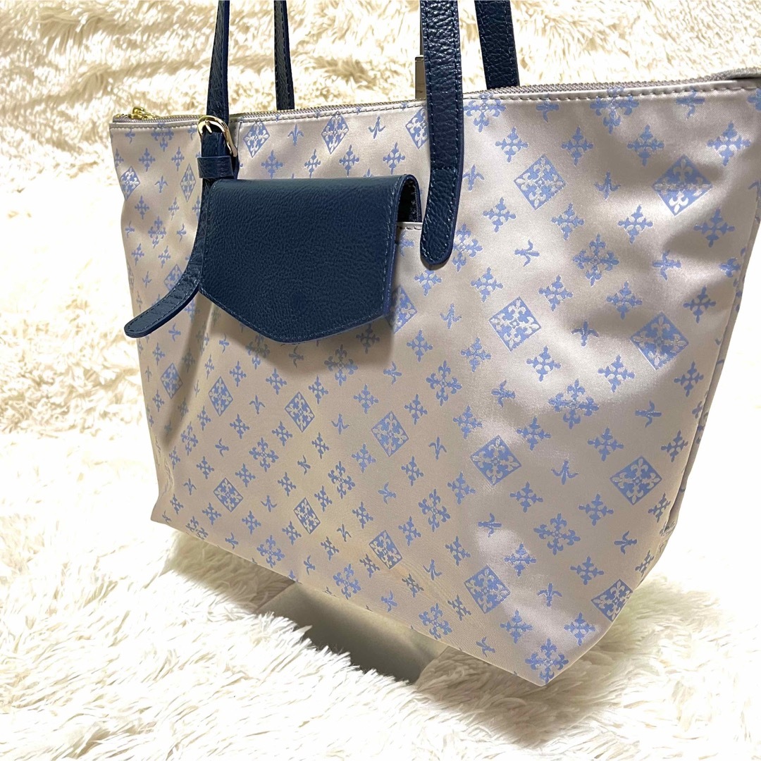 極美品♡ ラシット ベルトハンドルトートバッグ ネイビー レザー ナイロン | フリマアプリ ラクマ