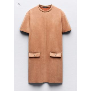 ザラ(ZARA)のベーシックフェイクスエードワンピース(ミニワンピース)