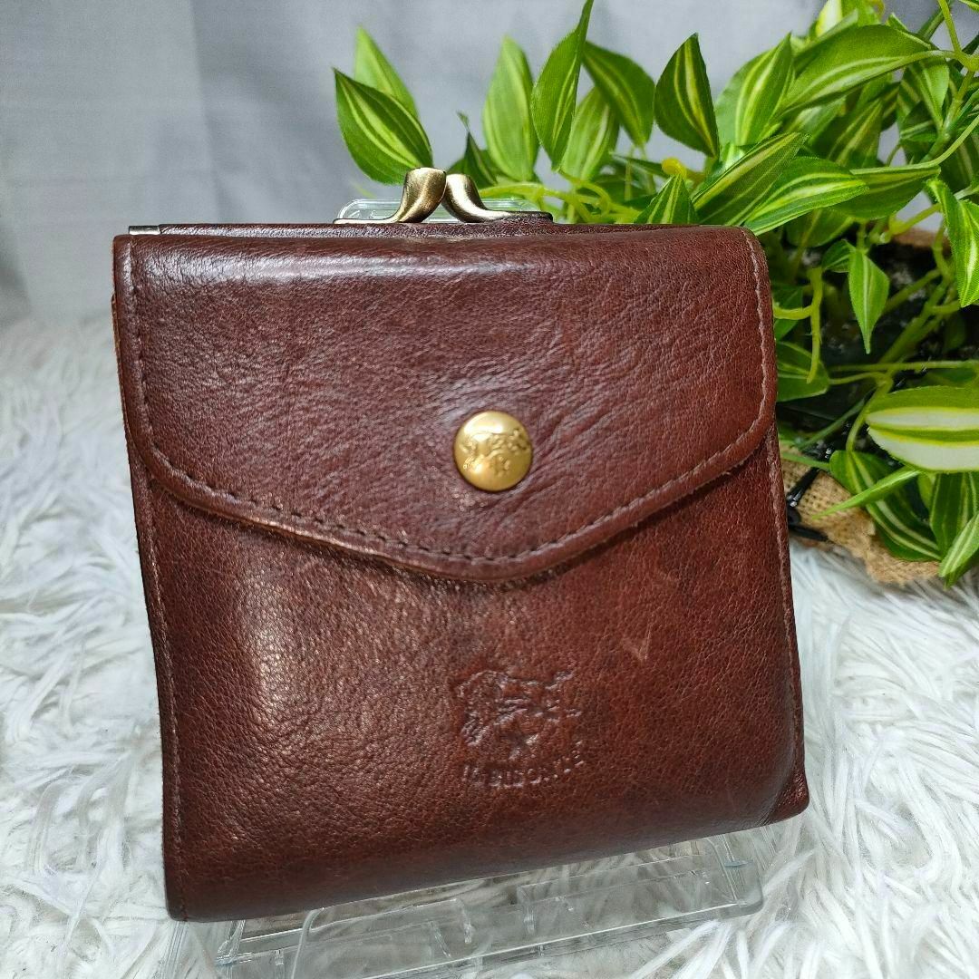 IL BISONTE - イルビゾンテ 二つ折り財布 ダークブラウン レザー