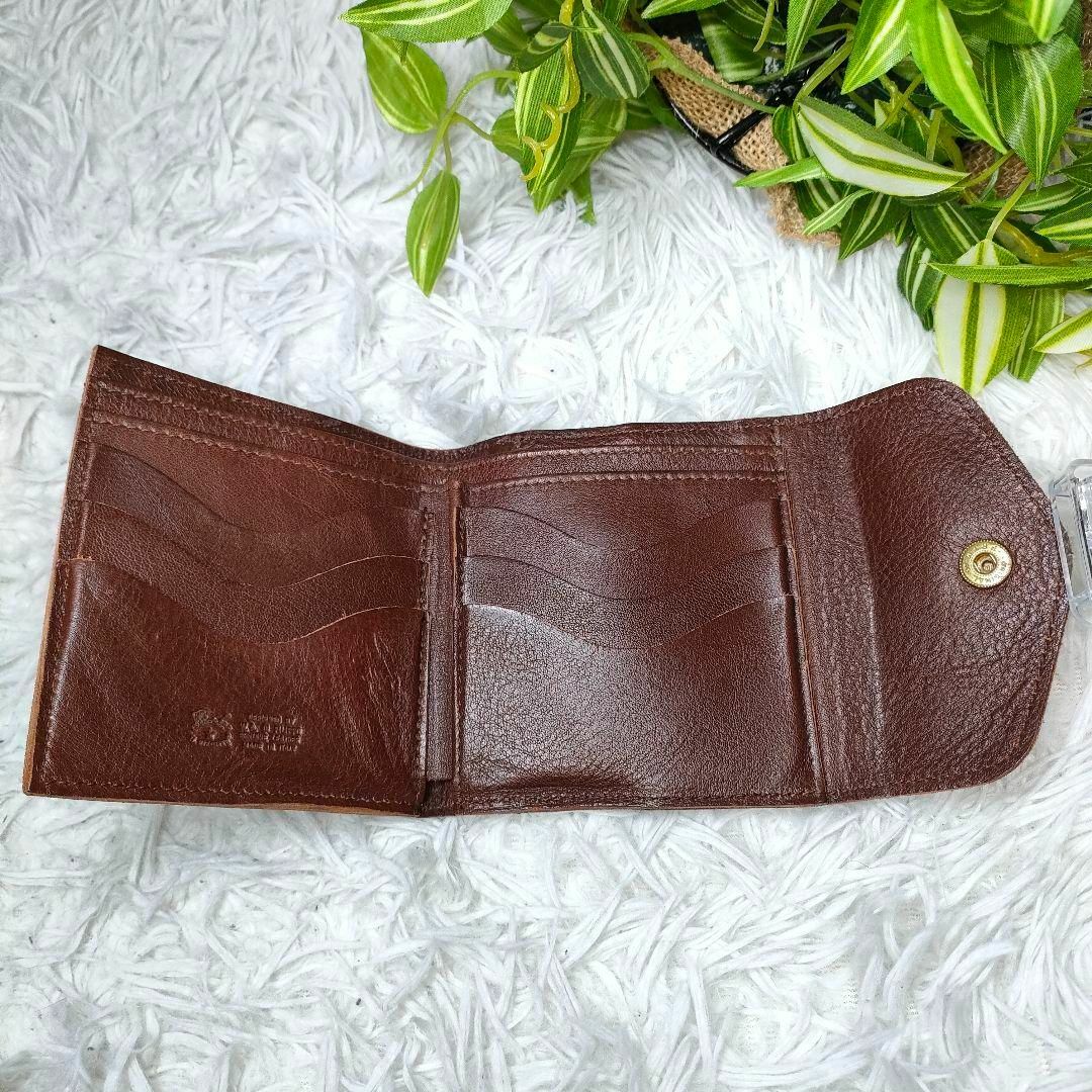 IL BISONTE - イルビゾンテ 二つ折り財布 ダークブラウン レザー
