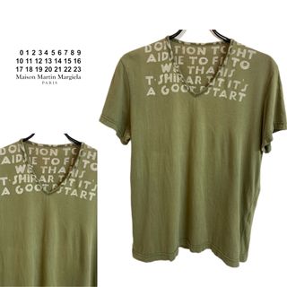 マルタンマルジェラ(Maison Martin Margiela)のMARTIN MARGIELA 1998SS エイズTシャツ Sグリーン × 白(Tシャツ/カットソー(半袖/袖なし))