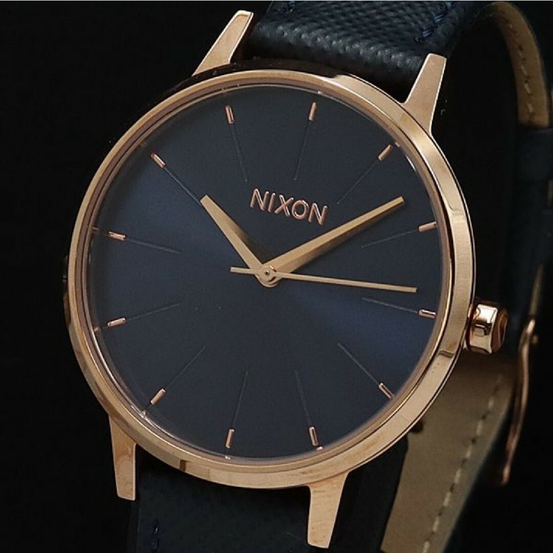 NIXON ニクソン kensington leather NAVYレディース