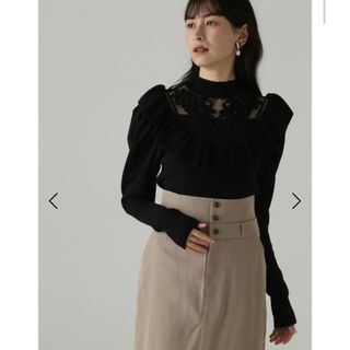 ジルスチュアート(JILLSTUART)のJILLSTUART☆リボンシシュウパフスリーブニット(ニット/セーター)