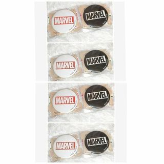 マーベル(MARVEL)のマーベル 缶バッジ MARVEL バッジ ロゴ 新品 ブラック ✨8個セット✨(アメコミ)