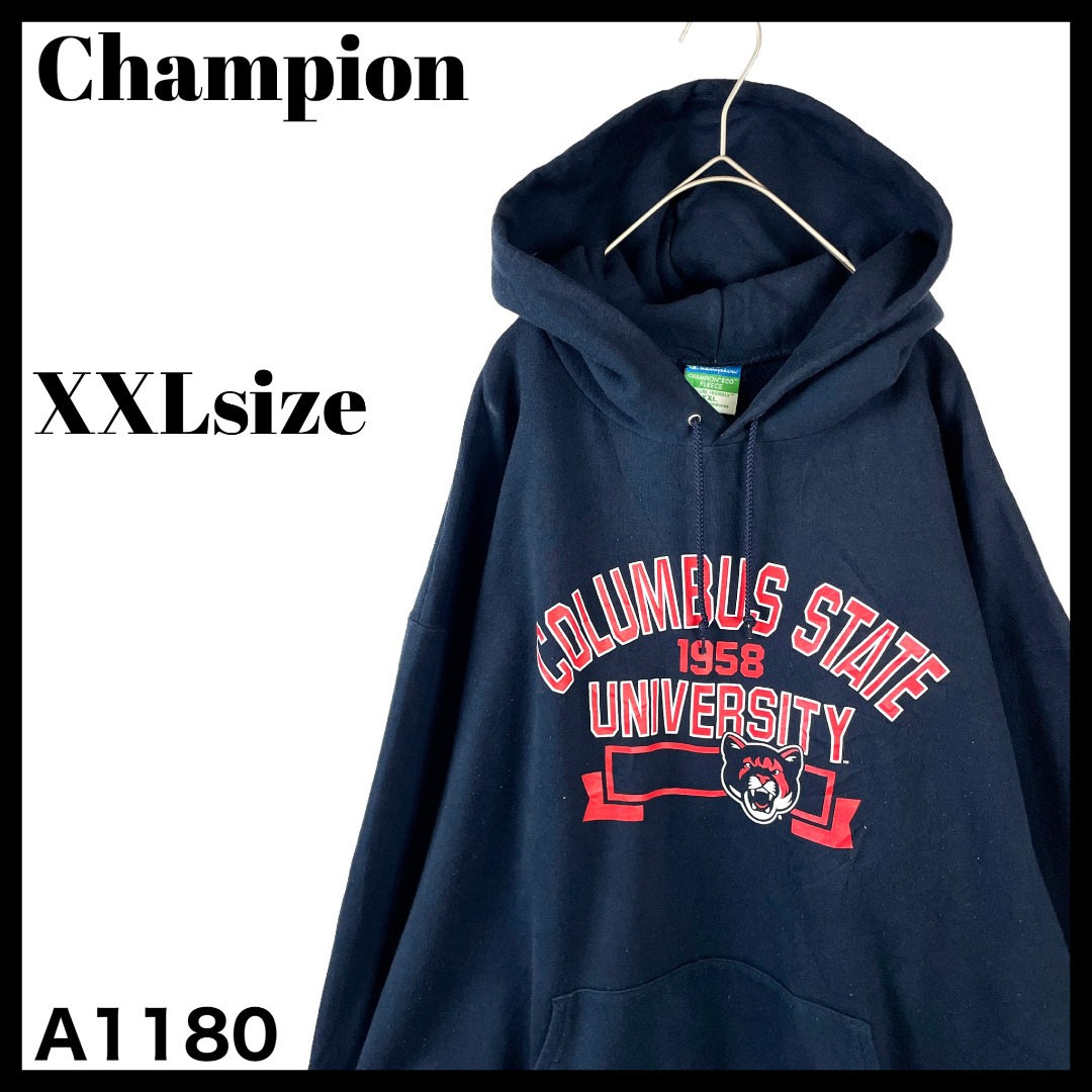 Champion(チャンピオン)のUSA古着 チャンピオン スウェットパーカー カレッジロゴ 大きいサイズ XXL メンズのトップス(パーカー)の商品写真