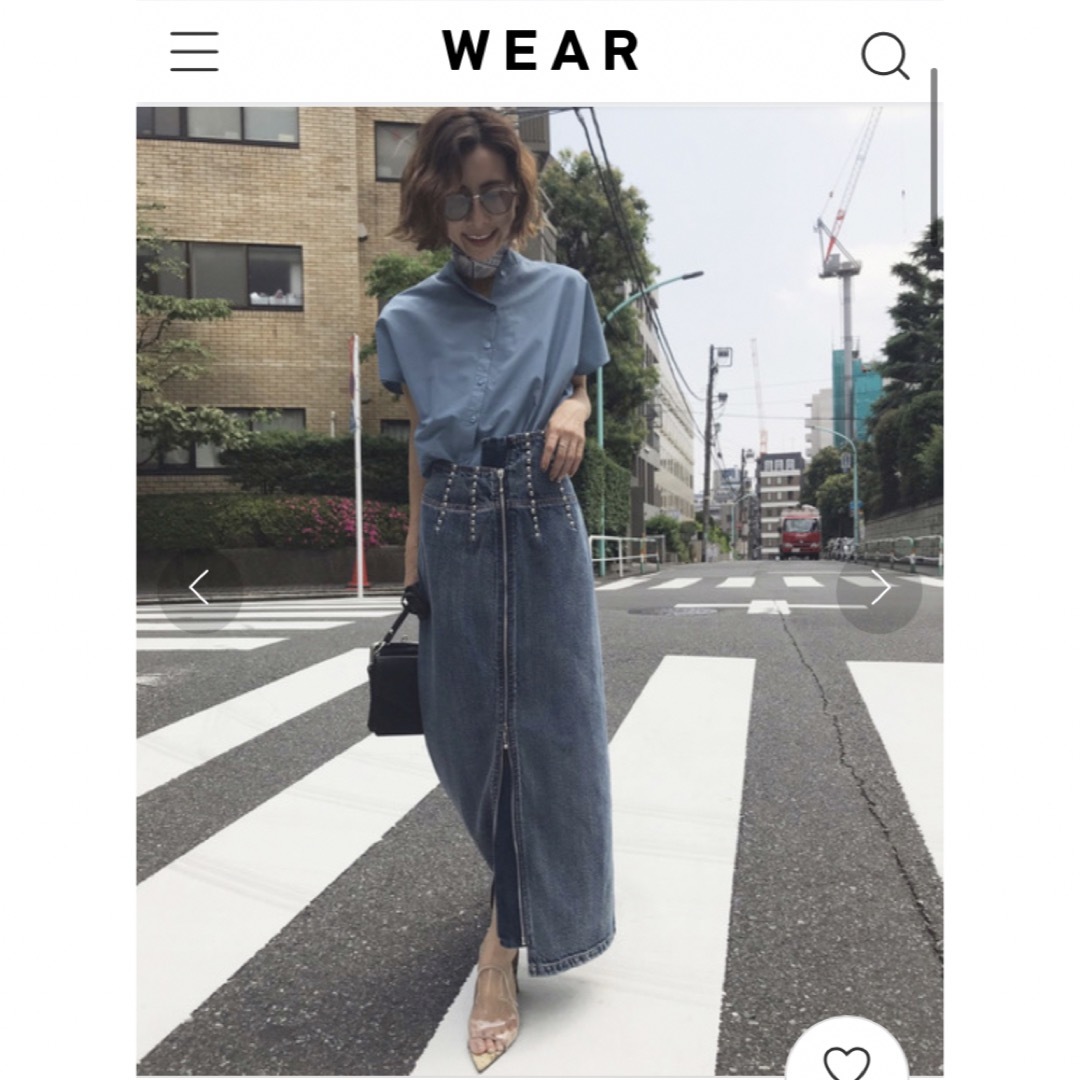 Ameri VINTAGE(アメリヴィンテージ)のAMERI STUDS LINE DENIM SKIRT レディースのスカート(ロングスカート)の商品写真