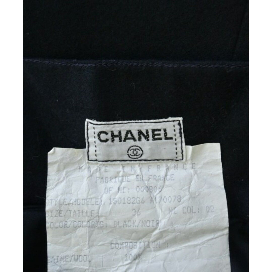 CHANEL(シャネル)のCHANEL シャネル ひざ丈スカート 36(S位) 黒 【古着】【中古】 レディースのスカート(ひざ丈スカート)の商品写真