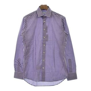 エトロ(ETRO)のETRO エトロ ドレスシャツ 38(S位) 紫x白(チェック) 【古着】【中古】(シャツ)