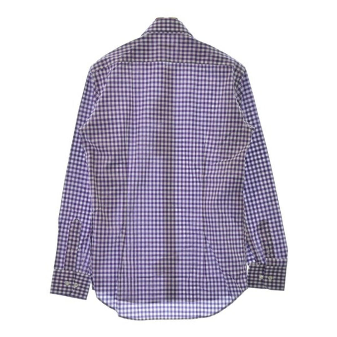 ETRO(エトロ)のETRO エトロ ドレスシャツ 38(M位) 紫x白(ギンガムチェック) 【古着】【中古】 メンズのトップス(シャツ)の商品写真