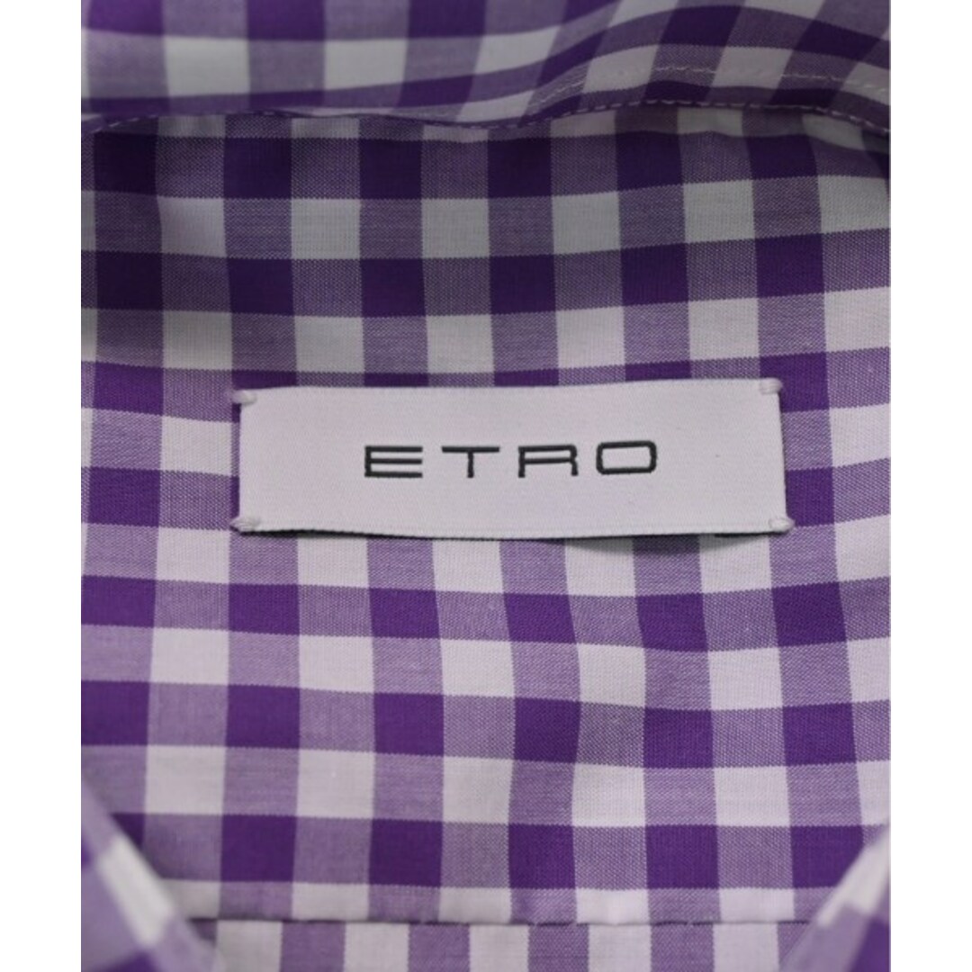 ETRO(エトロ)のETRO エトロ ドレスシャツ 38(M位) 紫x白(ギンガムチェック) 【古着】【中古】 メンズのトップス(シャツ)の商品写真