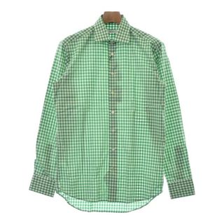 エトロ(ETRO)のETRO エトロ ドレスシャツ 38(S位) 緑x白(チェック) 【古着】【中古】(シャツ)