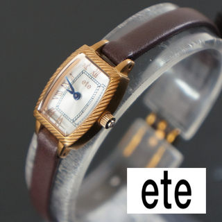 エテ(ete)の【稼働美品】ete レディース腕時計　1Ｐダイヤ　新品ベルト 電池交換済(腕時計)