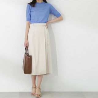 JIL SANDER ひざ丈スカート 32(XXS位) 黄x茶(ストライプ)