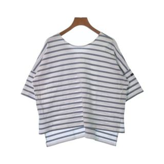 ルミノア(Le Minor)のLe minor Tシャツ・カットソー F 白xブルーグレー系(ボーダー) 【古着】【中古】(カットソー(半袖/袖なし))