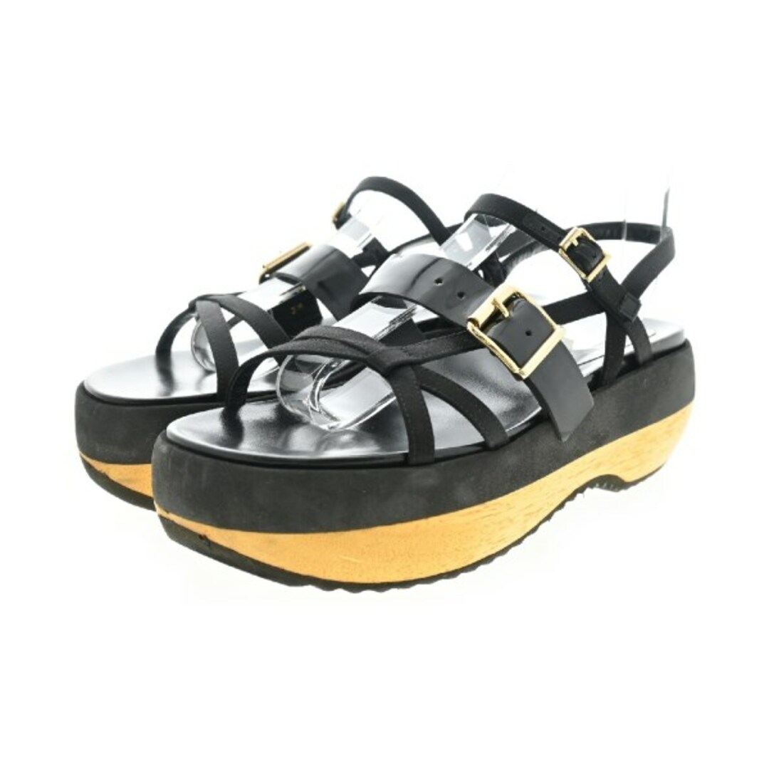 MARNI マルニ サンダル EU38(24.5cm位) 黒x茶 【古着】-