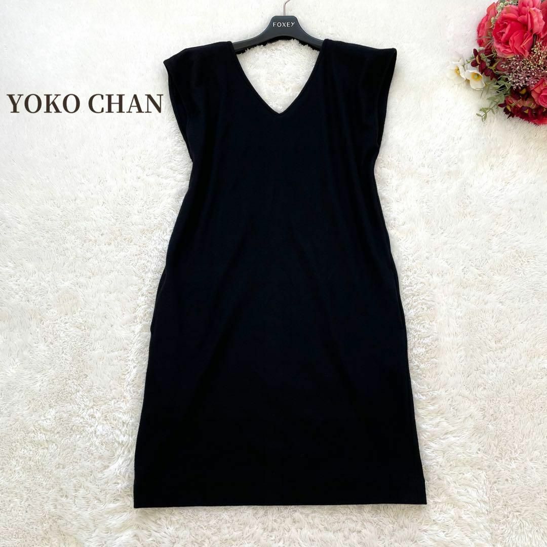 YOKO CHAN✨ワンピース　ウール　ブラック　袖なし　膝丈　38 秋　冬 | フリマアプリ ラクマ