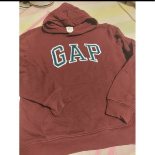 ギャップ GAP パーカー　ターコイズ　裏起毛　S　ビッグロゴ　デカロゴアメカジ